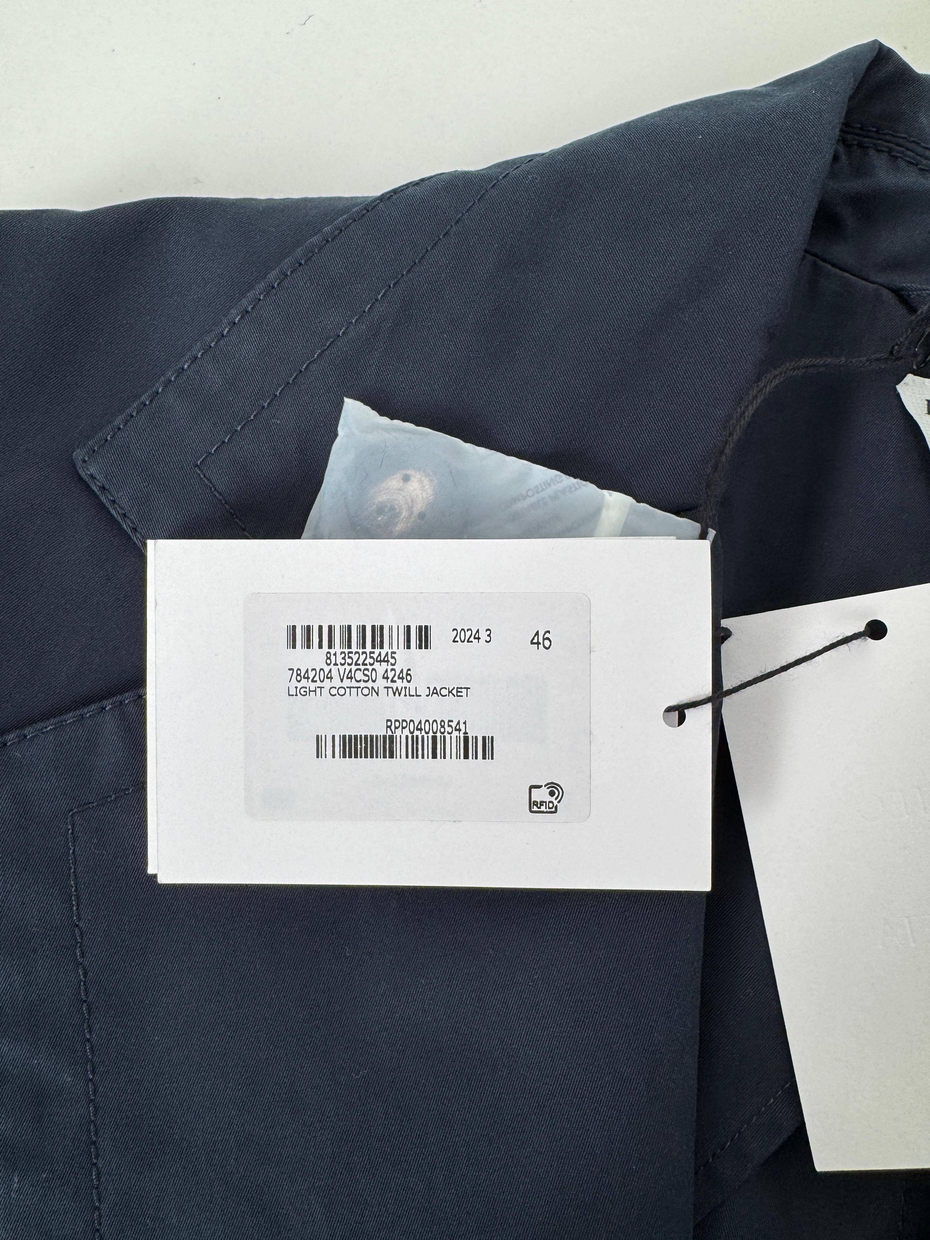 BOTTEGA VENETA Blazer de doble botonadura en sarga azul marino 46 en venta 6