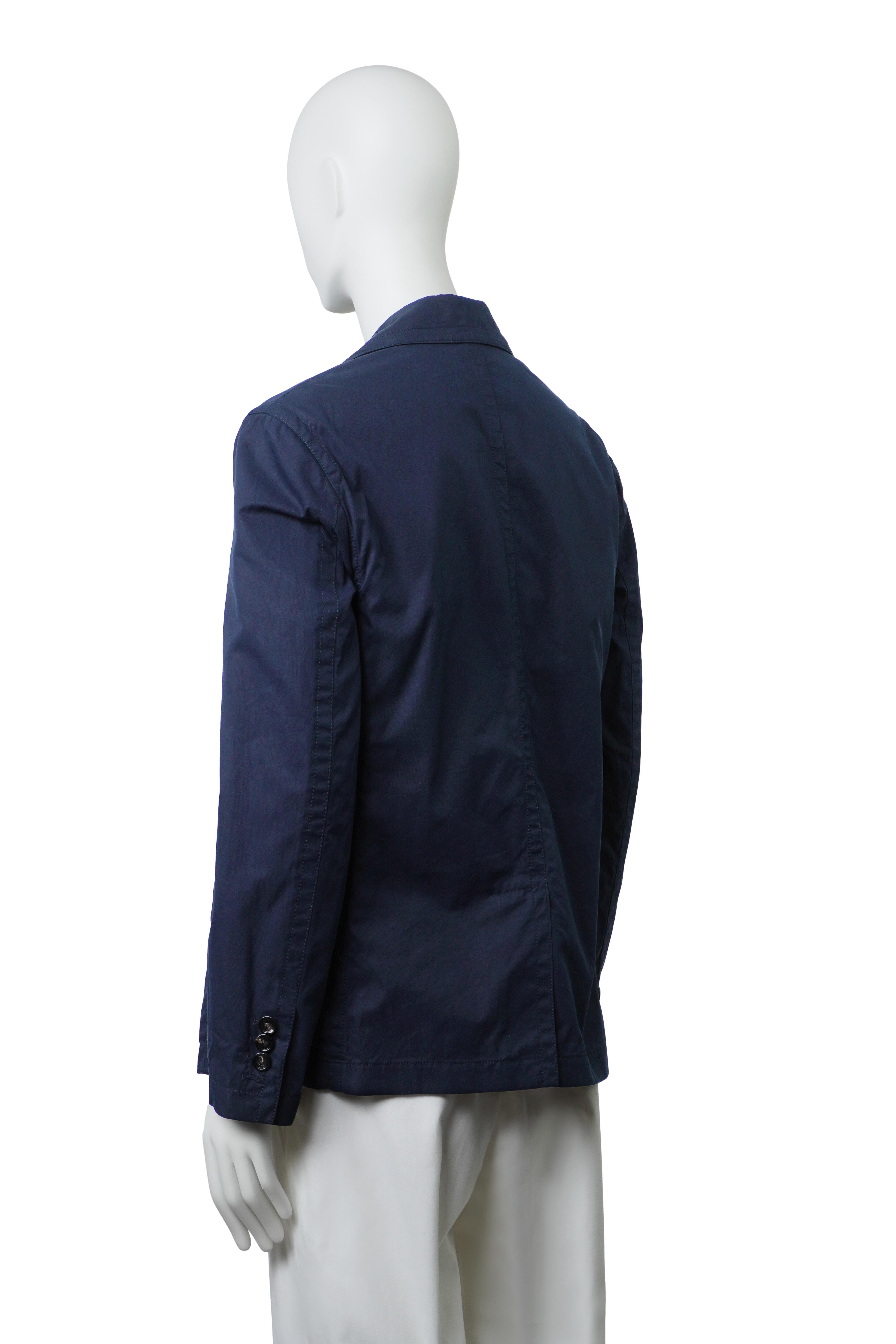 De los hombres BOTTEGA VENETA Blazer de doble botonadura en sarga azul marino 46 en venta