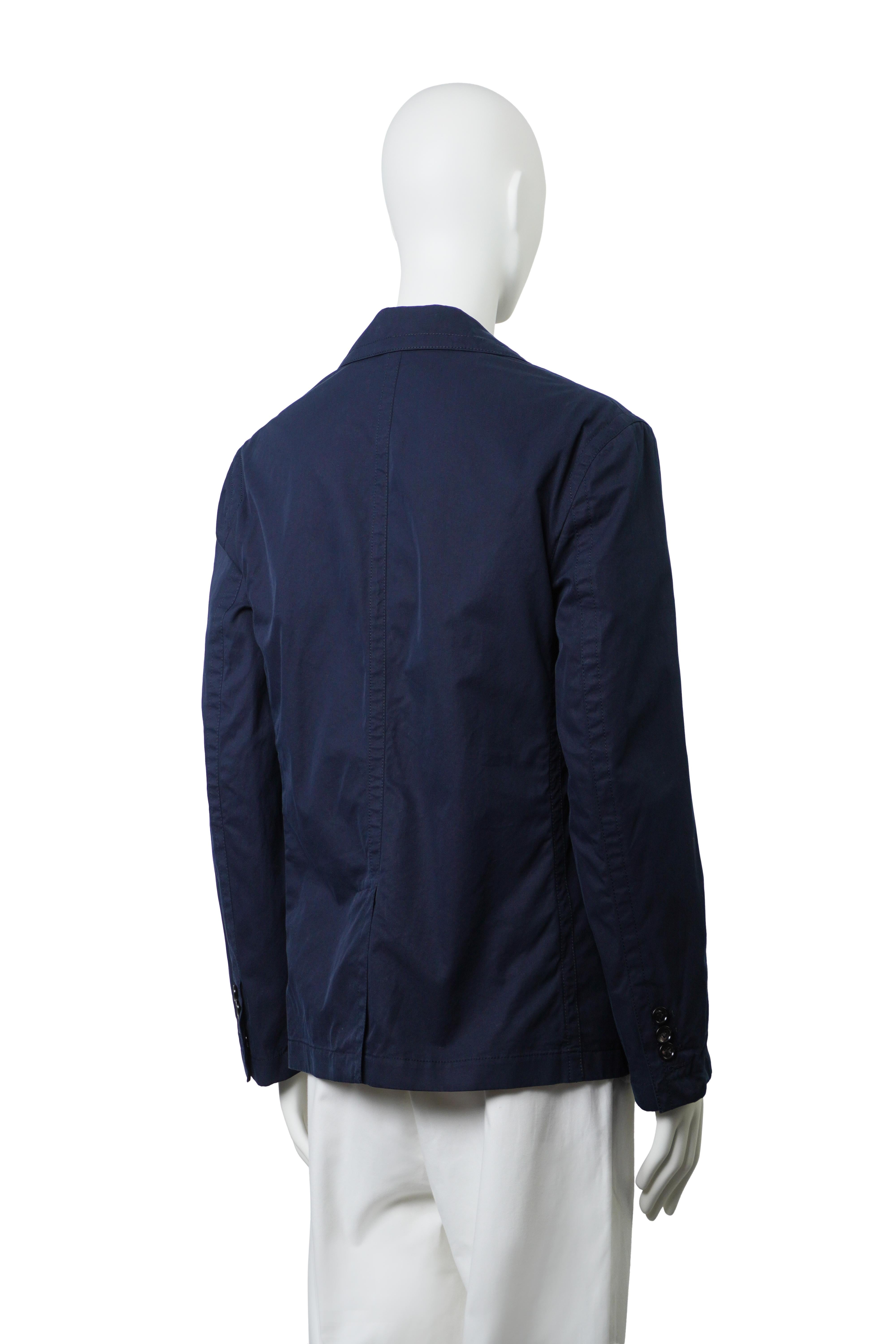 BOTTEGA VENETA Blazer de doble botonadura en sarga azul marino 46 en venta 1