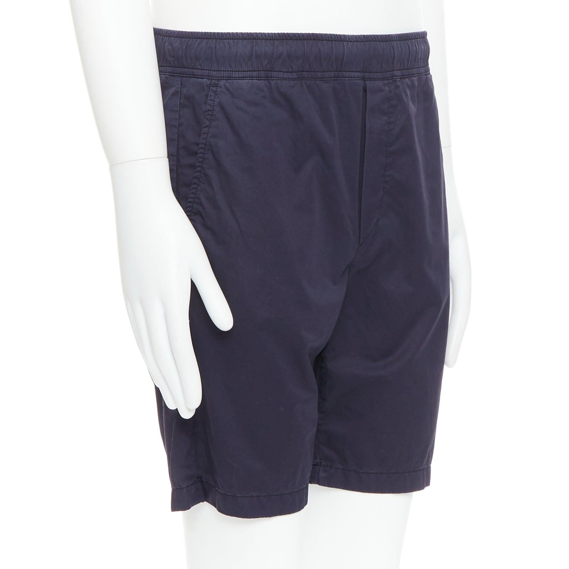 Black BOTTEGA VENETA navy washed cotton pocketed casual shorts IT46 S For Sale