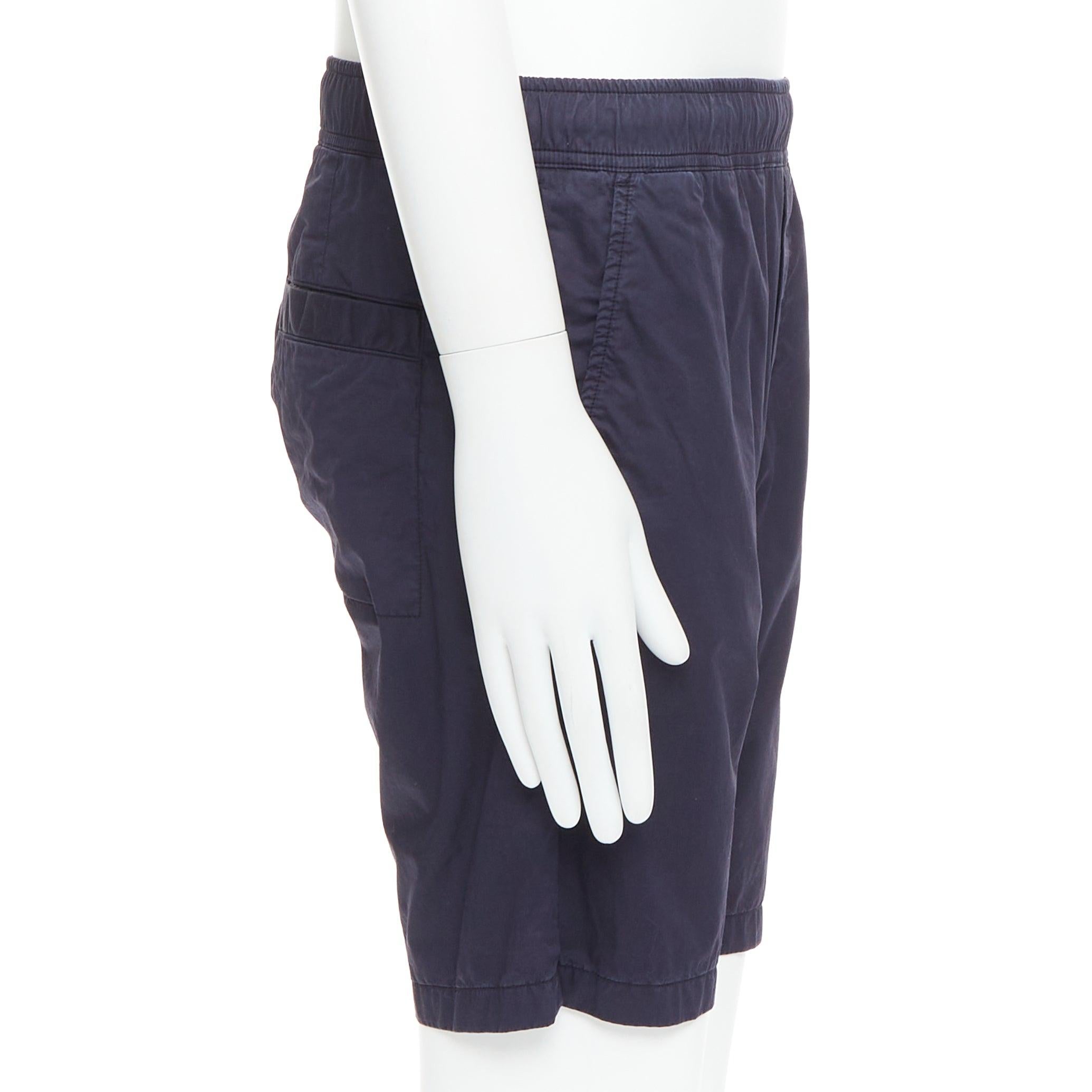 BOTTEGA VENETA navy washed cotton pocketed casual shorts IT46 S In Good Condition For Sale In Hong Kong, NT