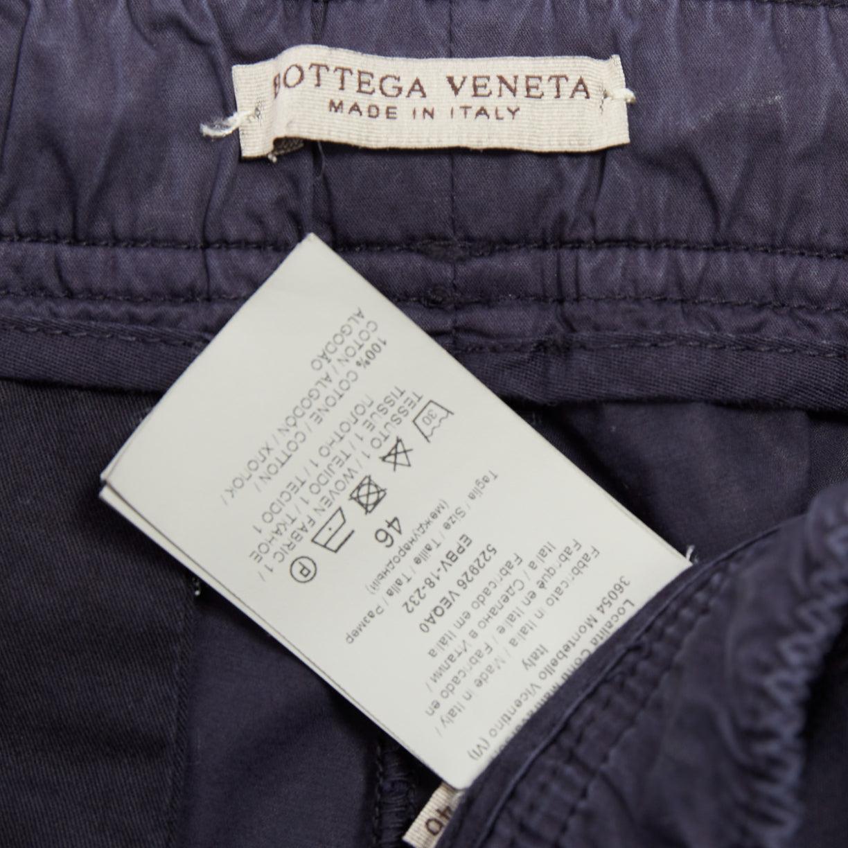 BOTTEGA VENETA navy washed cotton pocketed casual shorts IT46 S For Sale 3