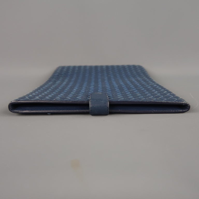BOTTEGA VENETA Navy Woven Intrecciato Leather iPad Tablet Case at 1stDibs
