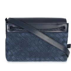 Bottega Veneta Neptune Intrecciato Suede Andiamo Messenger Bag
