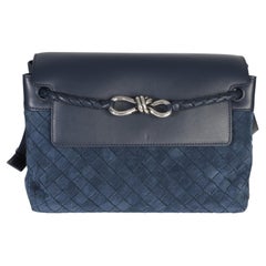 Bottega Veneta Neptune Intrecciato Suede Andiamo Messenger Bag