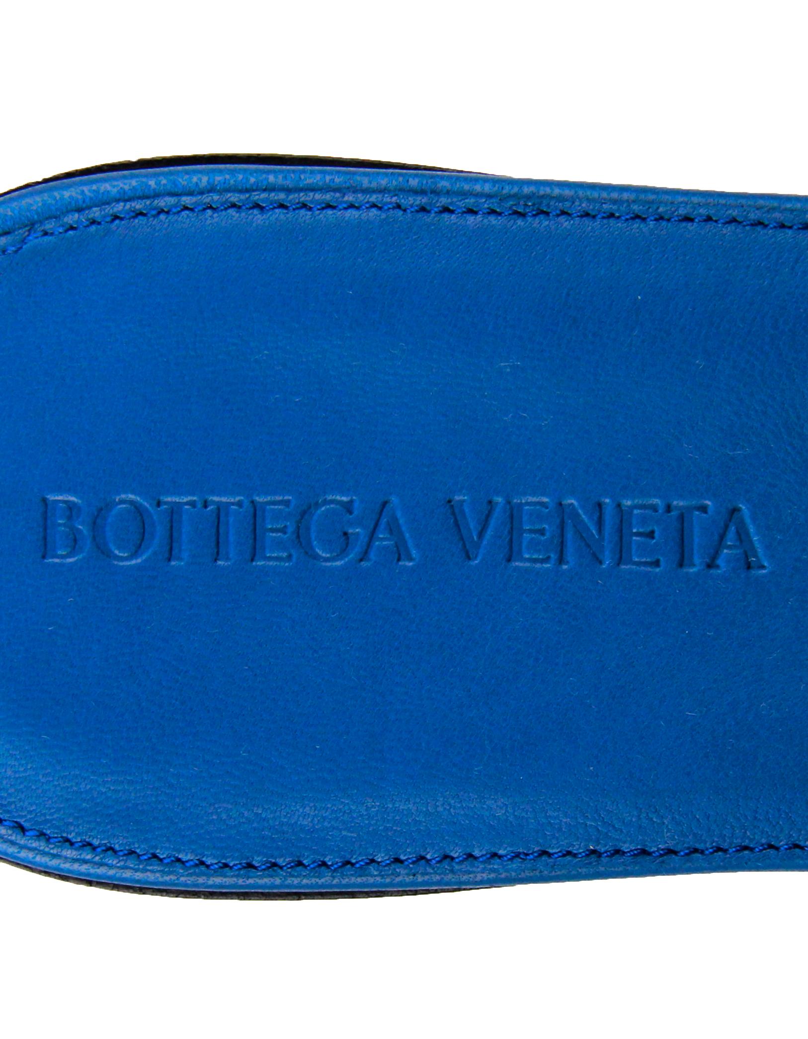 Bottega Veneta NEW Pacific Blue Leather Quilted Flat Sandals sz 39 3