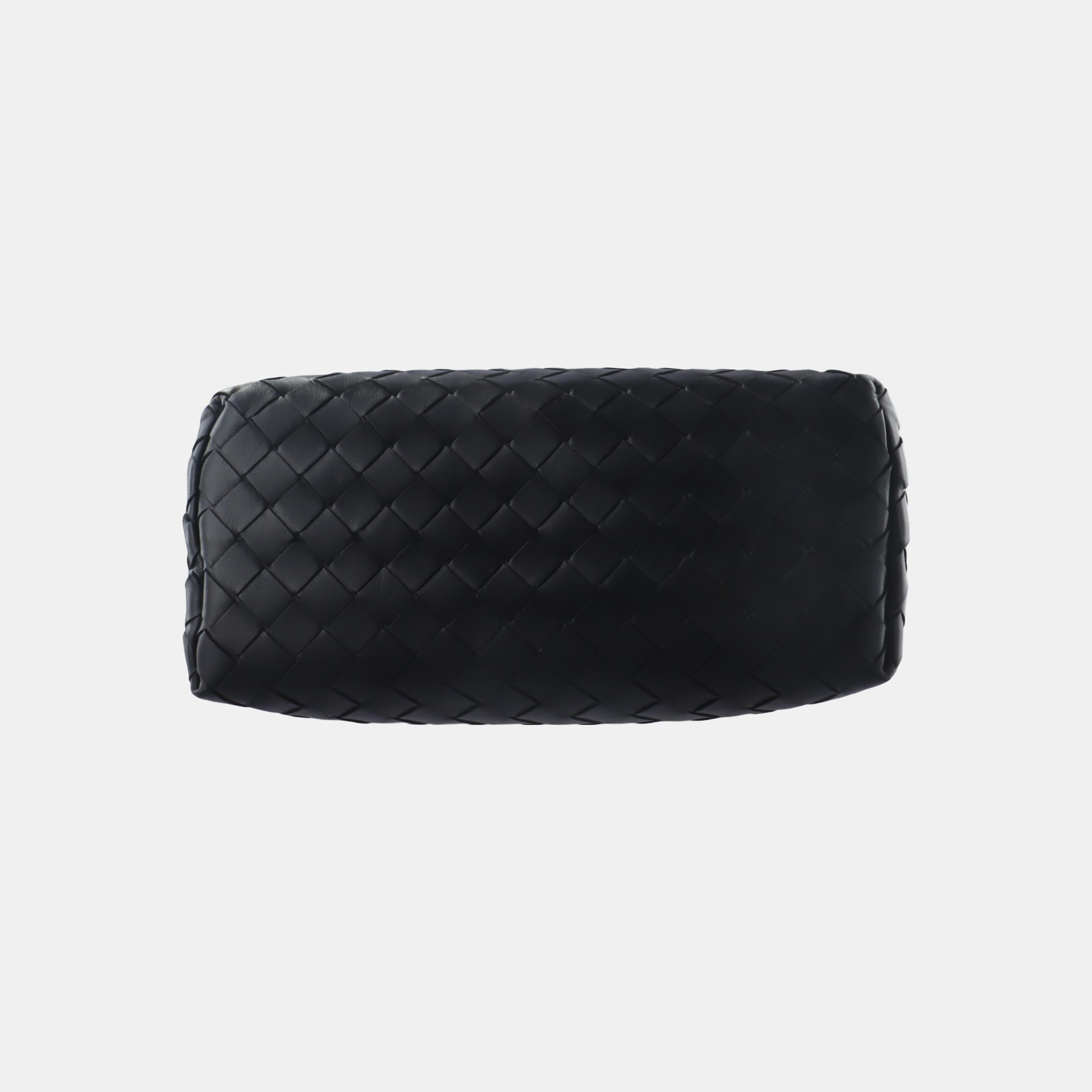 Bottega Veneta New Roma Mini Handbag Intrecciato Nappa Leather Black Mini 25cm For Sale 1