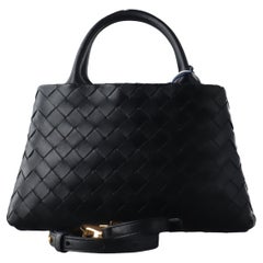 Bottega Veneta New Roma Mini Handbag Intrecciato Nappa Leather Black Mini 25cm
