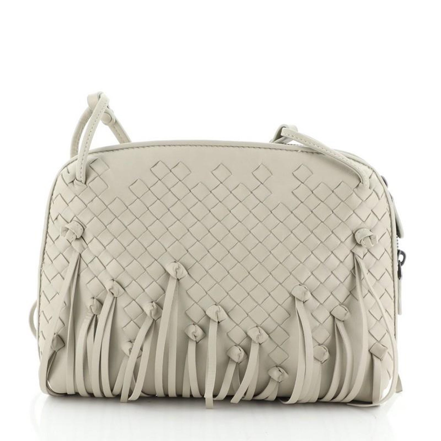 Bottega Veneta Nodini Crossbody Bag Fringe Intrecciato Nappa Small
