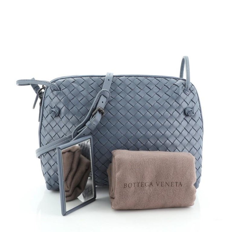 BOTTEGA VENETA Nappa Intrecciato Nodini Crossbody Messenger Blue