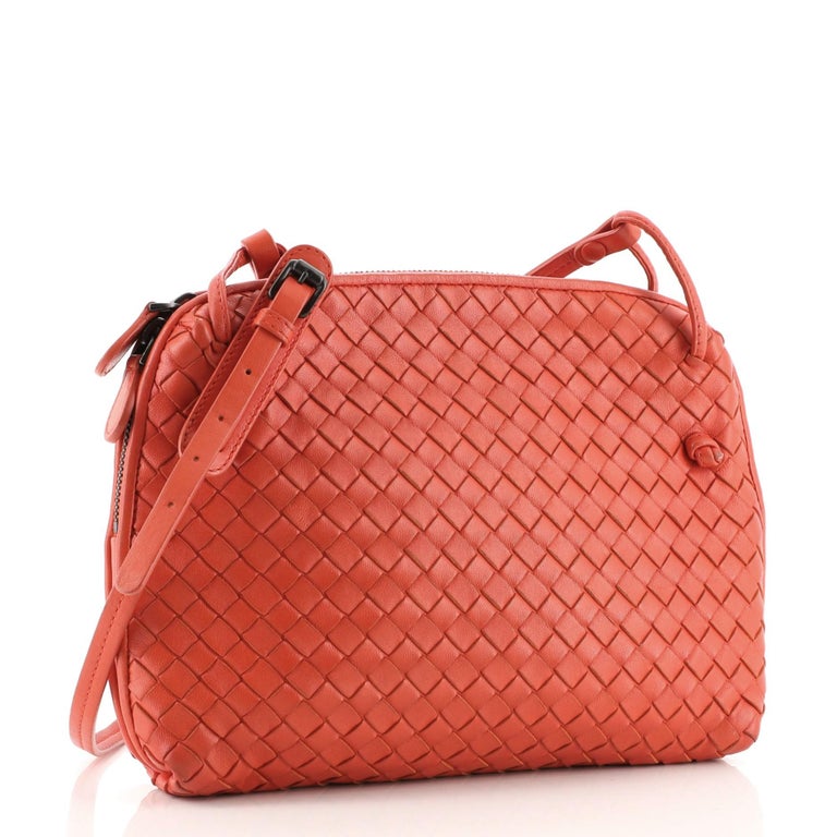 Bottega Veneta Metallic Intrecciato Leather Nodini Crossbody Bag For Sale  at 1stDibs