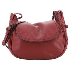 Bottega Veneta Nodini Flap Crossbody Bag Nappa with Intrecciato Detail Small