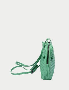 Bottega Veneta Nodini Handbag in Green Intrecciato Leather