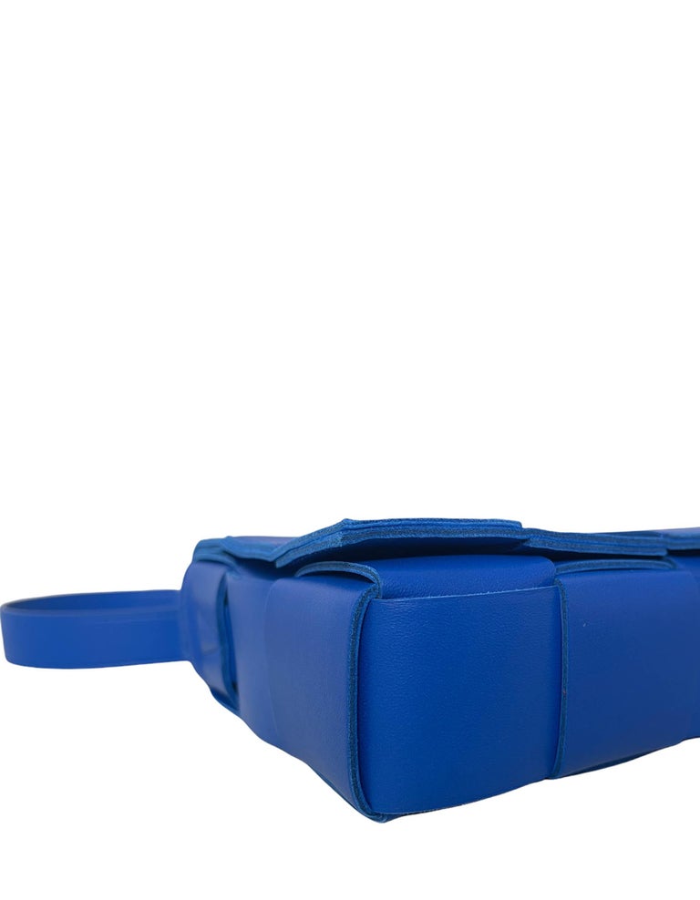 NWT BOTTEGA VENETA Nappa Intrecciato Cube Messenger Crossbody Bag Turquoise