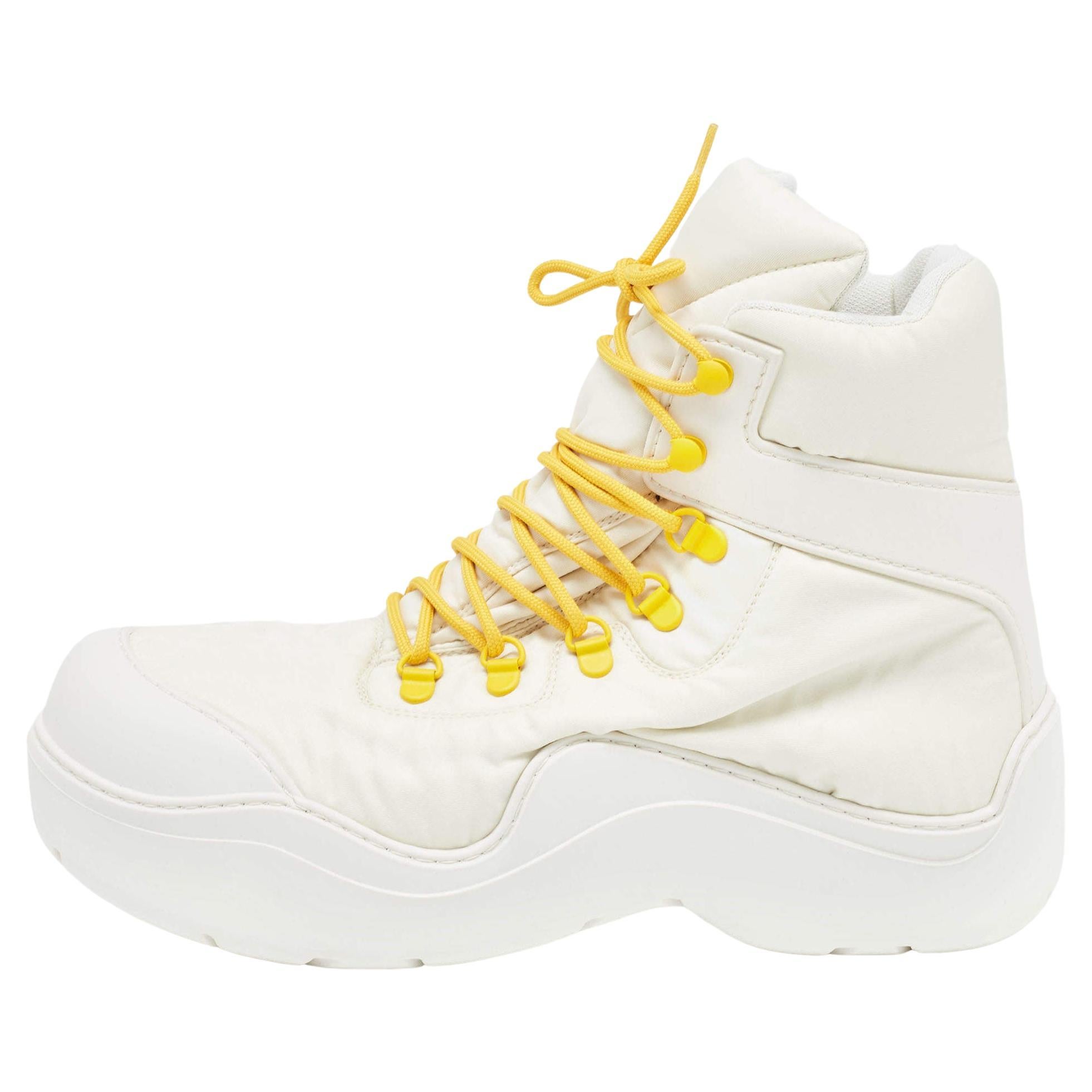 Bottega Veneta Nylon Puddle Bomber Boots Size 42 For Sale