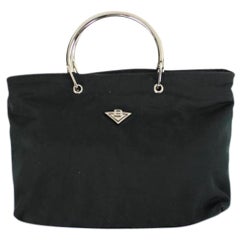 Bottega Veneta Nylon Ring 67bva701 Black Satchel