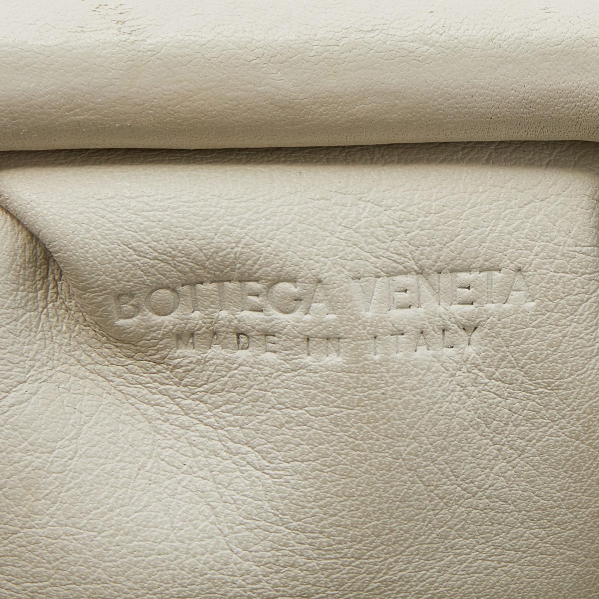 Bottega Veneta Off White Leather Pouch Clutch 6