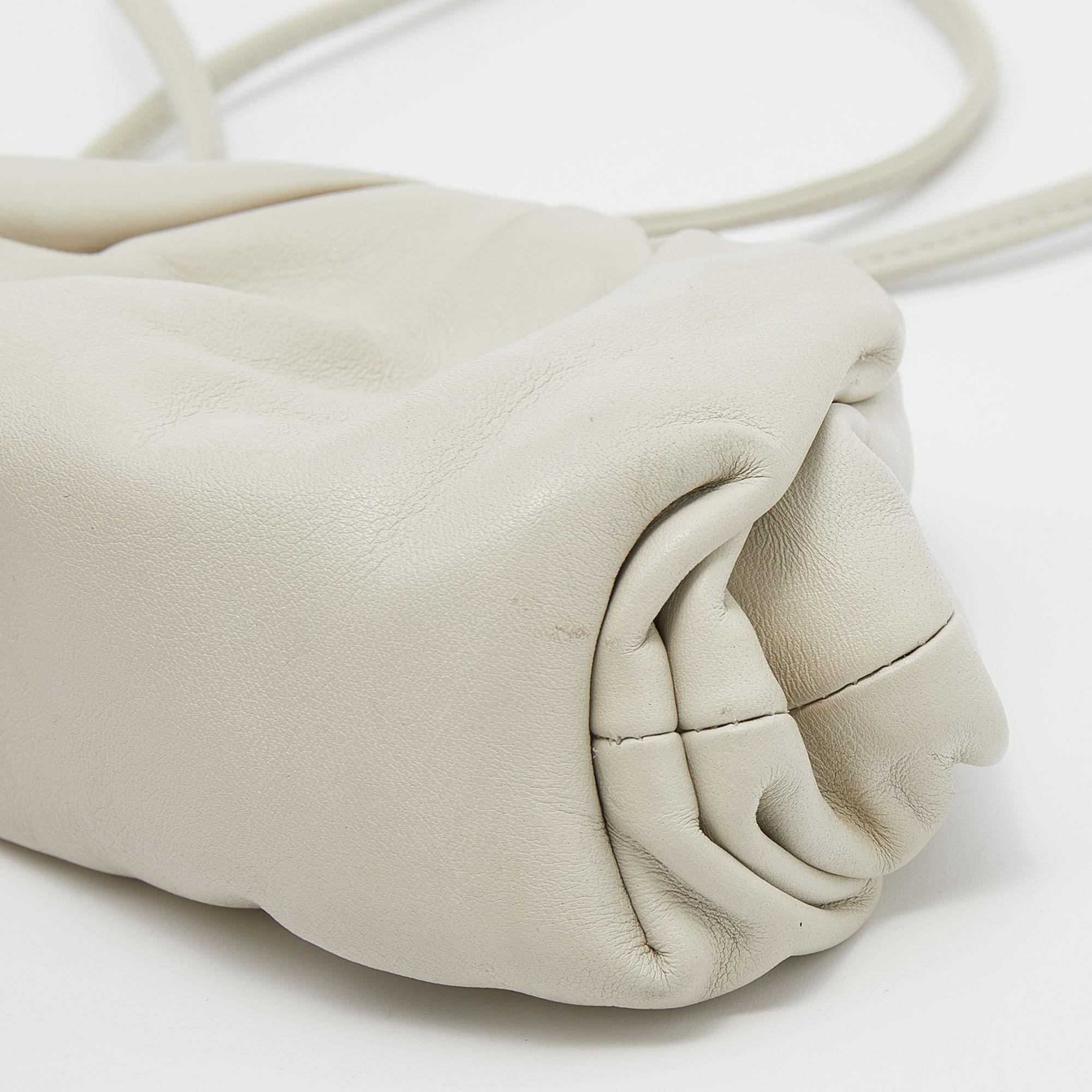 Women's Bottega Veneta Off White Leather Pouch Clutch