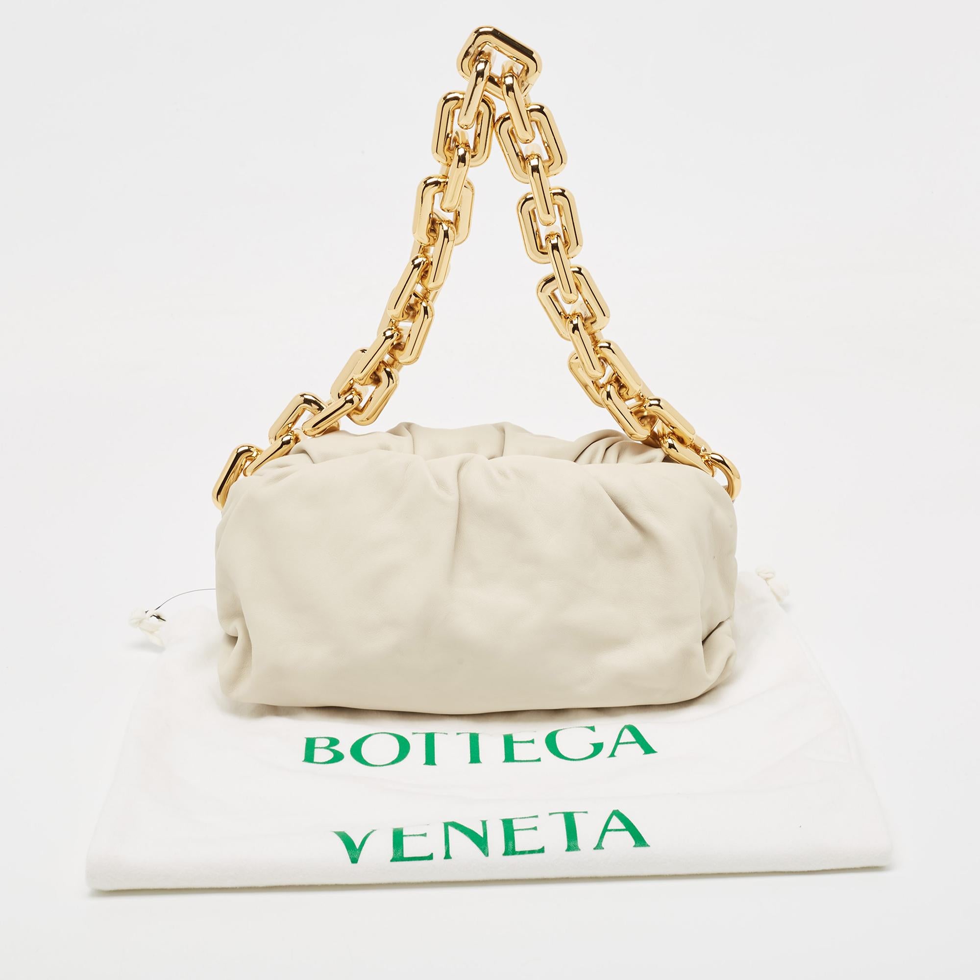 Bottega Veneta Off White Leather The Chain Pouch Bag 6