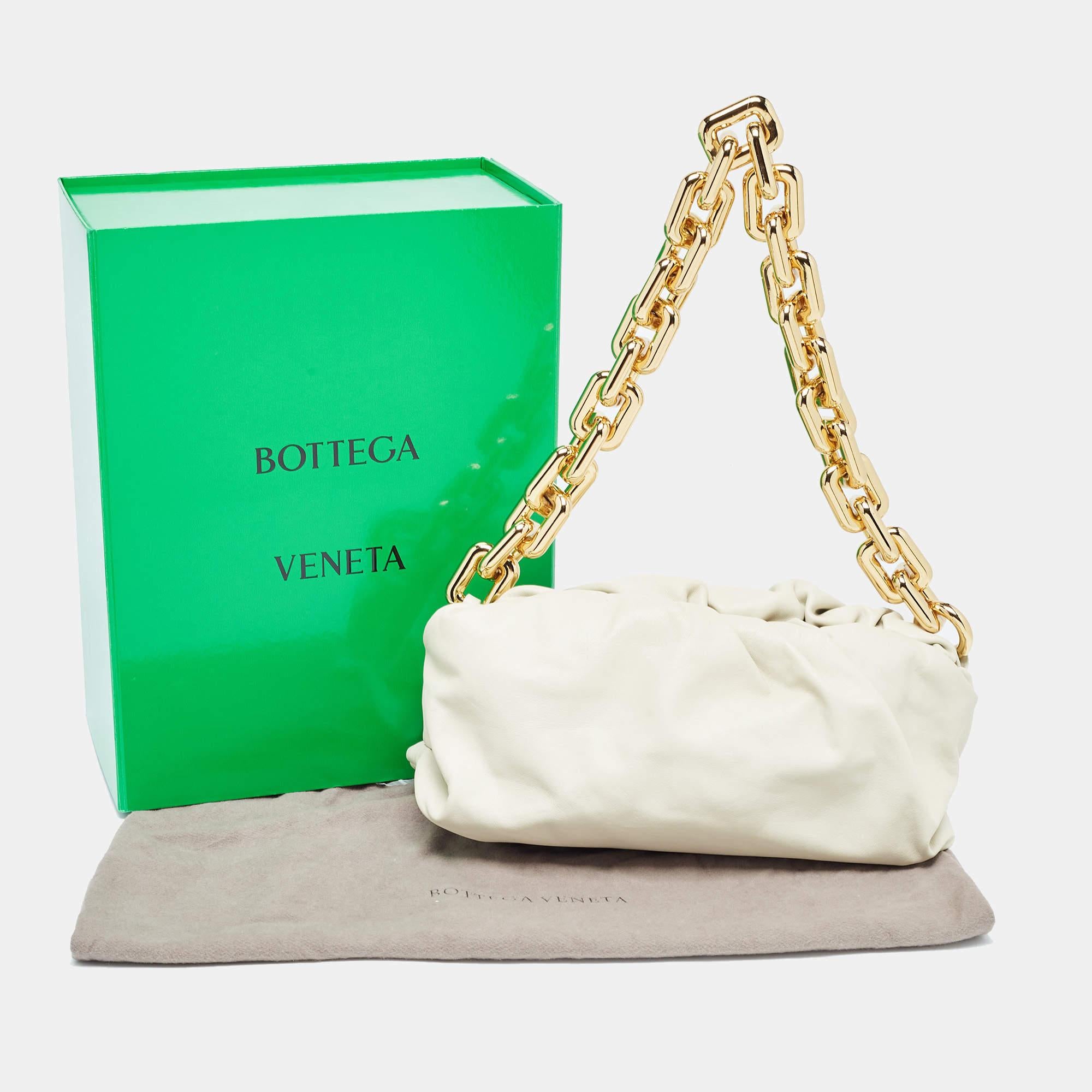 Bottega Veneta Off White Leather The Chain Pouch Bag 5