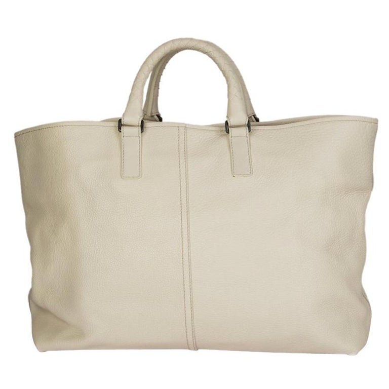 BOTTEGA offwhite leather Tote Bag at 1stDibs