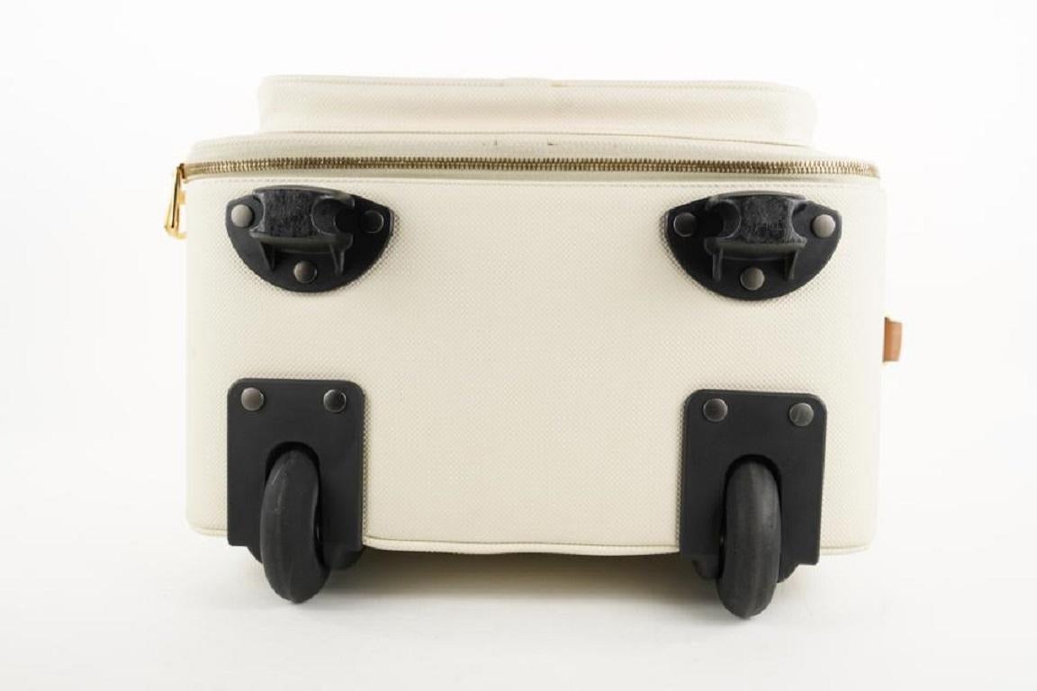 Bottega Veneta Off-White Rolling Luggage Tolley Suitcase 381bot225 en vente 6
