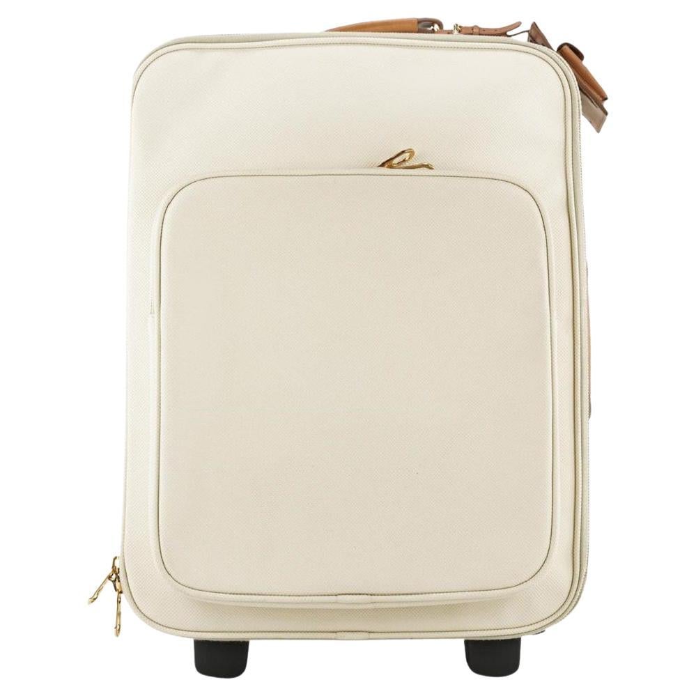 Bottega Veneta Off-White Rolling Luggage Tolley Suitcase 381bot225 en vente
