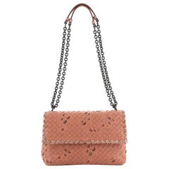 Bottega Veneta Olimpia Crossbody Bag Intrecciato Nappa With Snakeskin Small