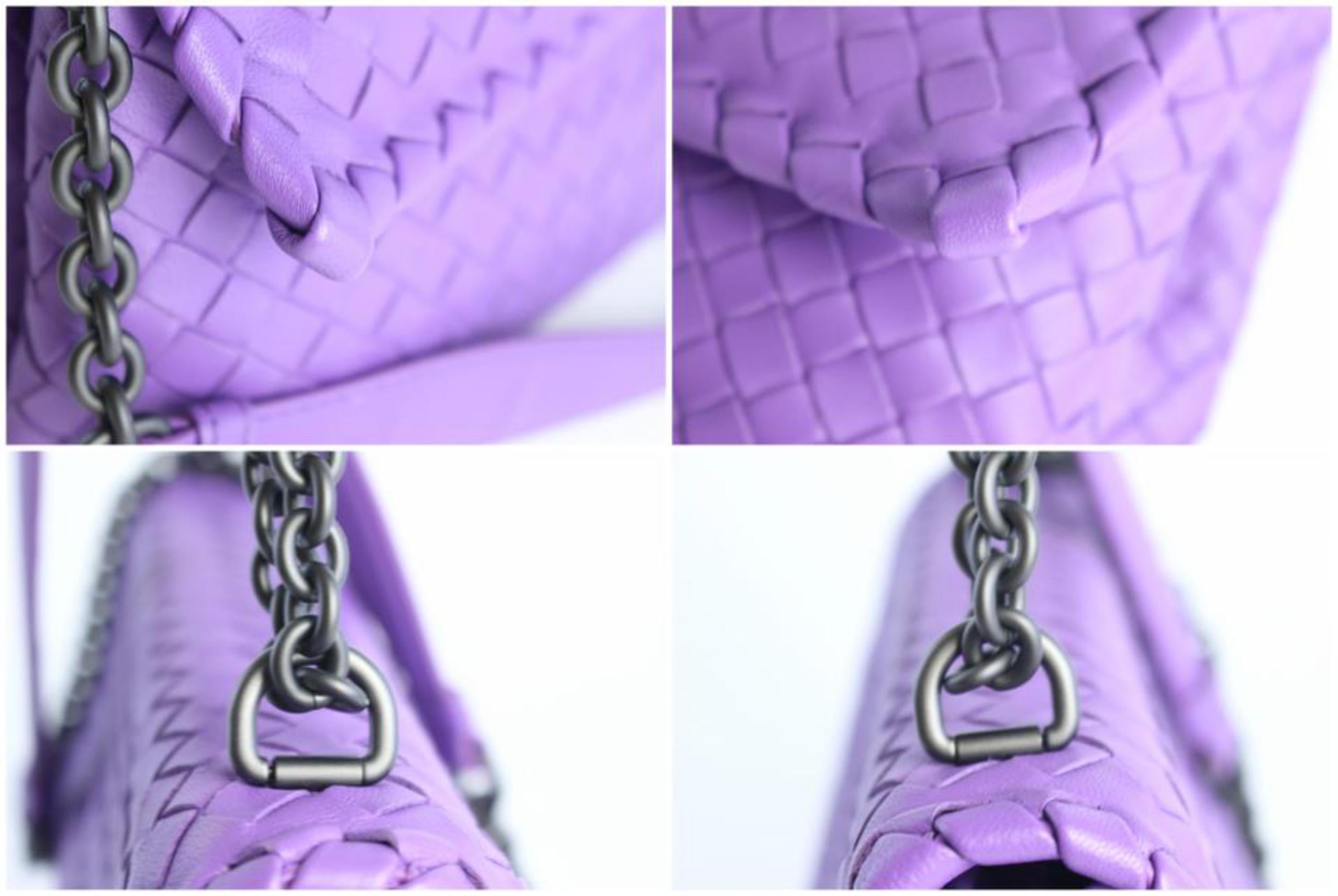 Bottega Veneta Olimpia Medium Napa Chain Flap 10mz0828 Purple Leather Cross Body For Sale 6