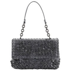 Bottega Veneta Olimpia Shoulder Bag Tobu Intrecciato Snakeskin Small