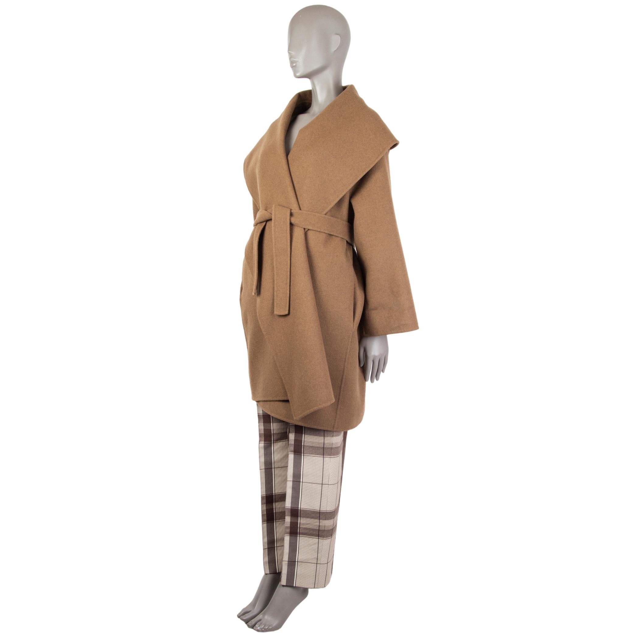 Brown BOTTEGA VENETA olive drab brown cashmere OVERSIZE Coat Jacket 38 XS