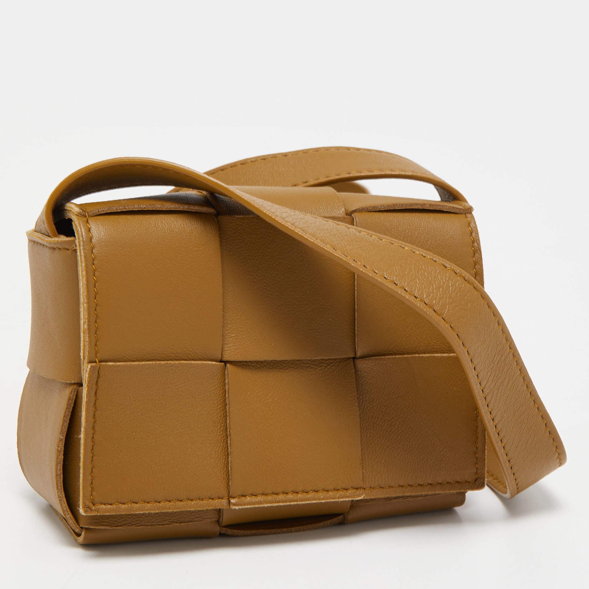 Women's Bottega Veneta Olive Green Intrecciato Leather Mini Candy Cassette Crossbody Bag