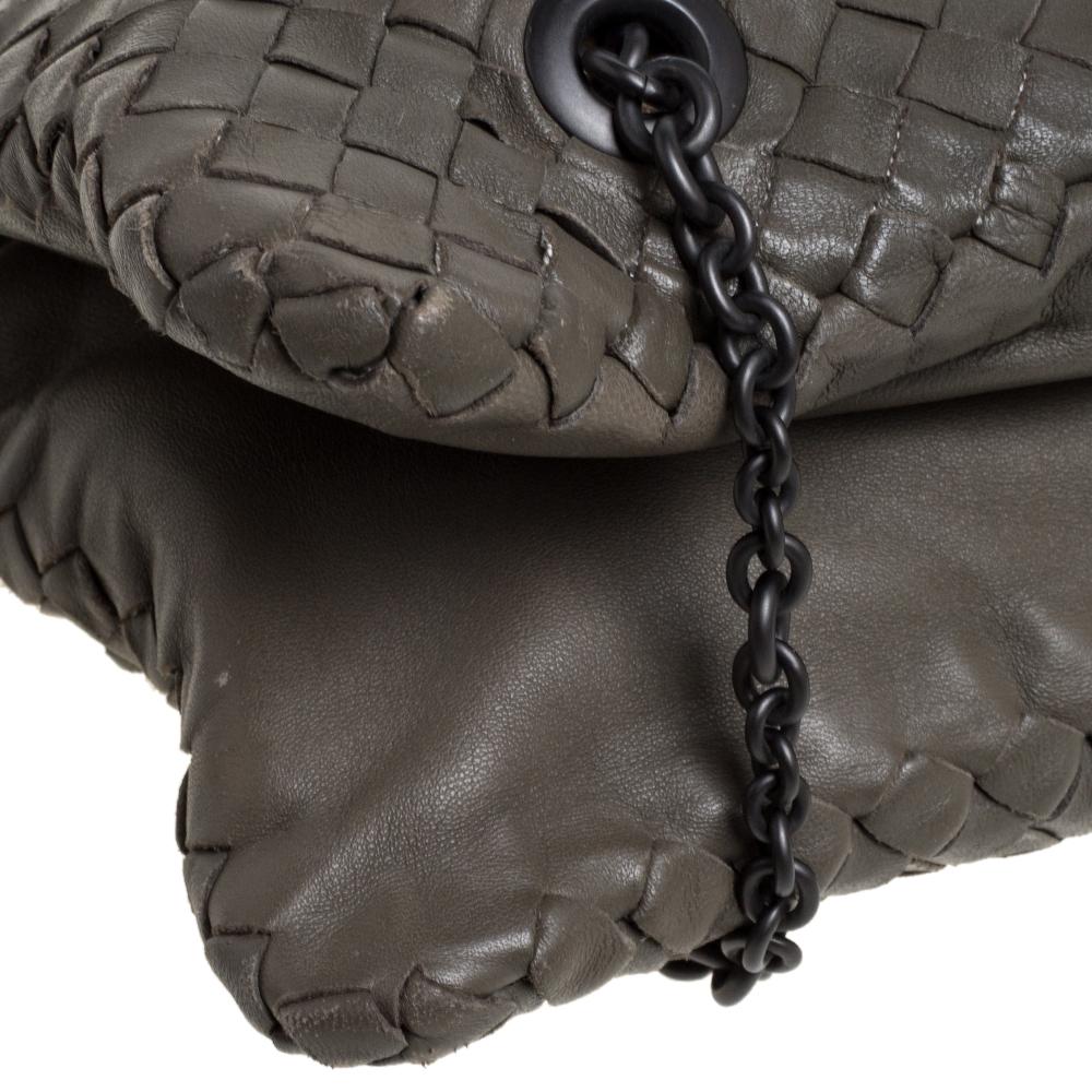 Bottega Veneta Olive Green Intrecciato Nappa Leather Duo Shoulder Bag 4