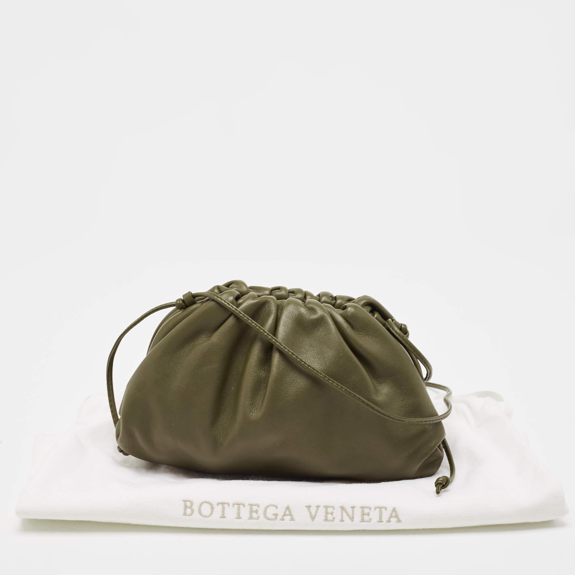 Bottega Veneta Olive Green Leather Mini The Pouch Bag 9