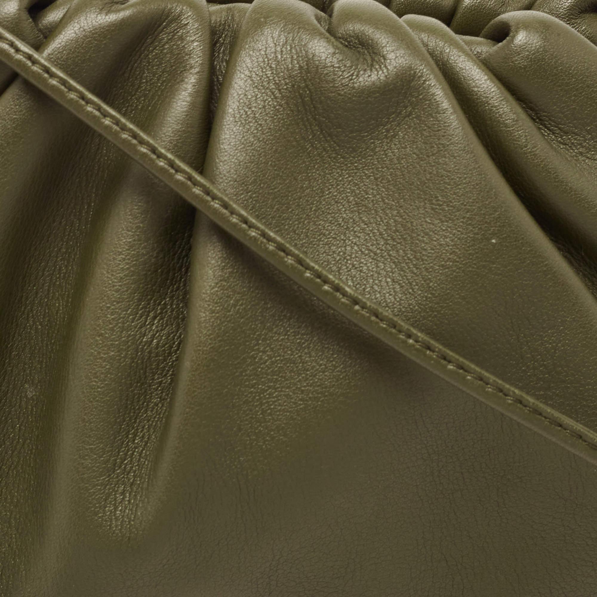 Bottega Veneta Olive Green Leather Mini The Pouch Bag 2