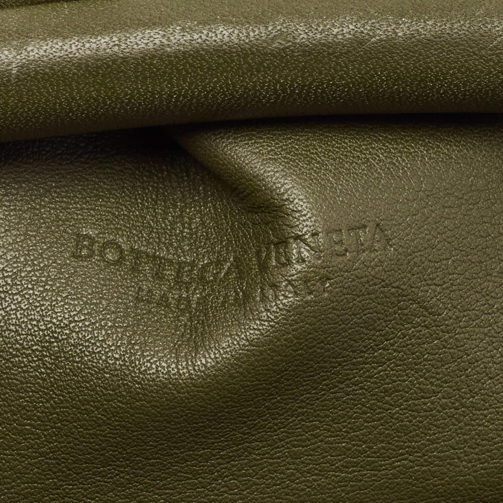 Bottega Veneta Olive Green Leather Mini The Pouch Bag 4