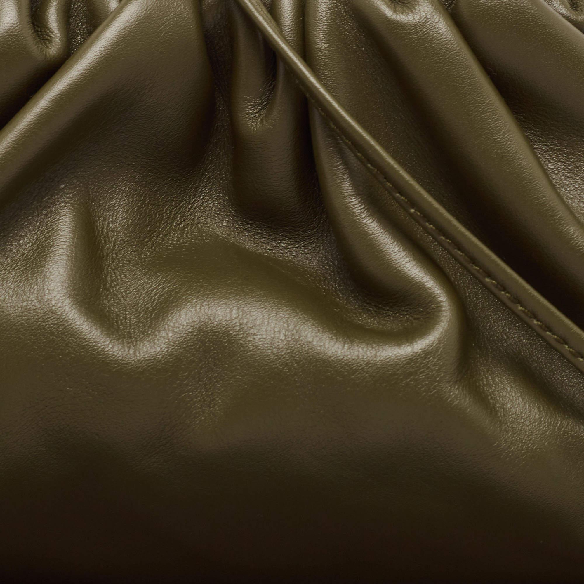 Bottega Veneta Olive Green Leather Mini The Pouch Bag 3