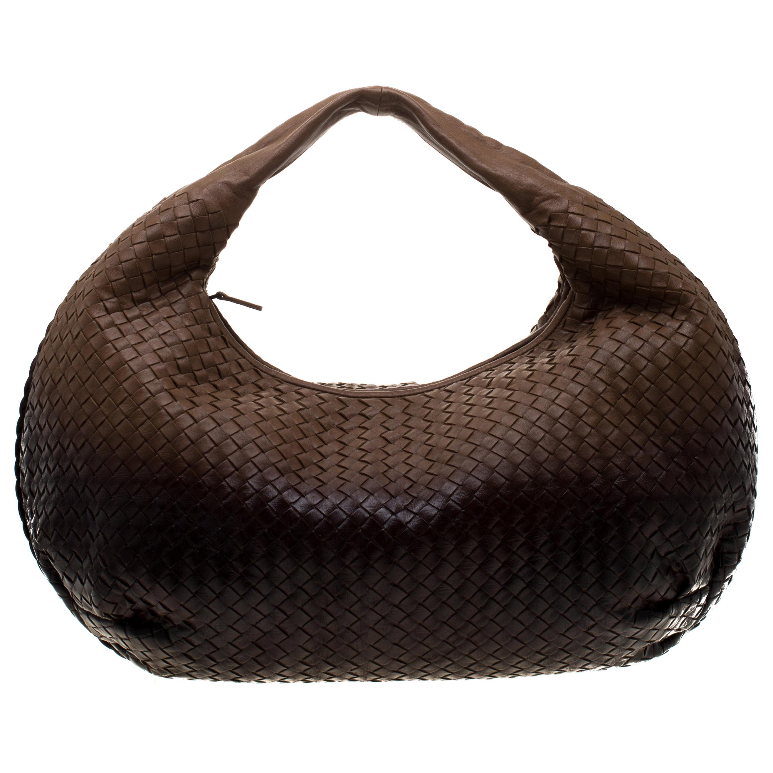 Bottega Veneta Ombre Intrecciato Leather Large Veneta Hobo