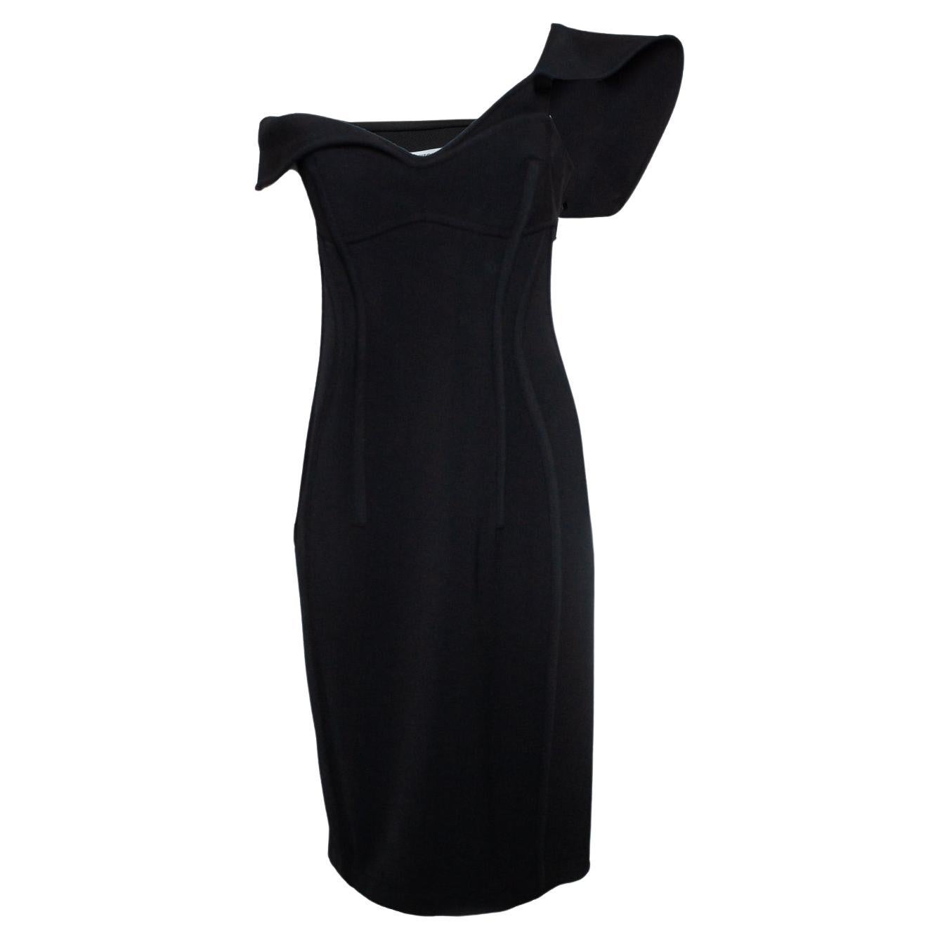 Bottega Veneta, ein-Schulter-Bustier-Kleid aus Wolle