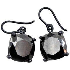 Bottega Veneta Onyx Zirconia Oxidized Silver Earrings