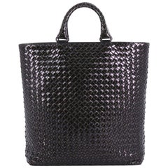 Bottega Veneta Open Tote Intrecciato Patent Tall