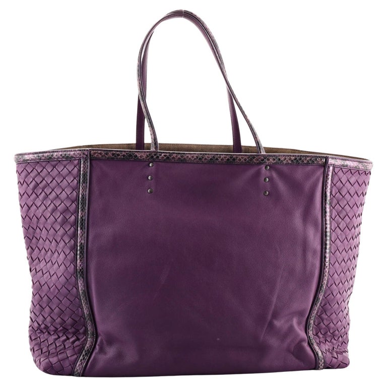 Bottega Open Tote Leather and Intrecciato Nappa with Ayers