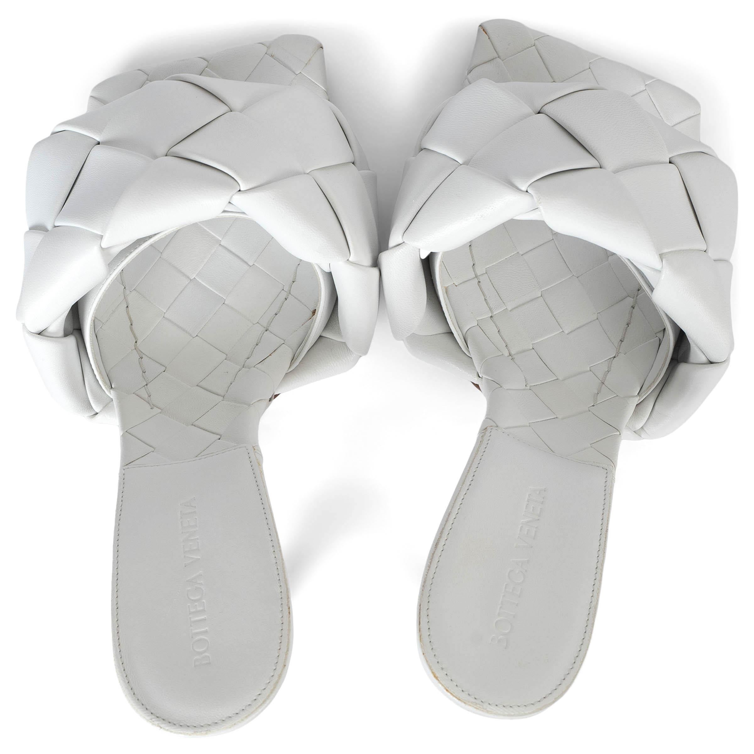 BOTTEGA VENETA Sandales MAXI INTRECCIATO LIDO en cuir blanc oxydé 39 Pour femmes en vente