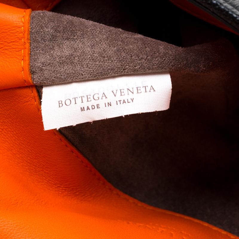 Bottega Veneta Orange/Black Intrecciato Leather Mini Glass Shoulder Bag 2