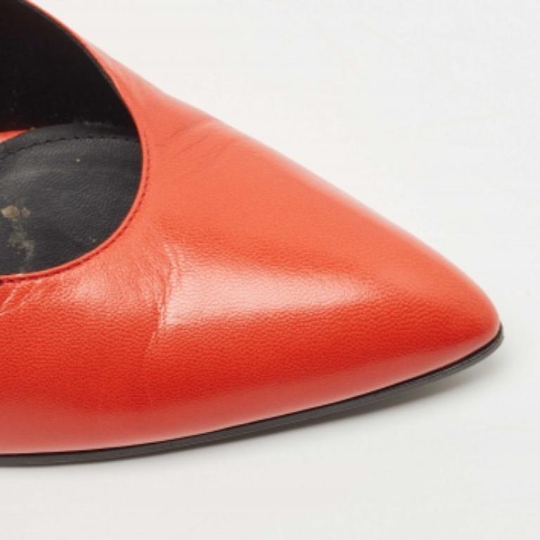 Bottega Veneta Orange/Schwarze Leder-Pumps Größe 38 im Angebot 3
