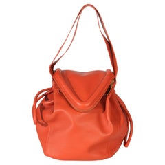 Bottega Veneta Orange Calfskin Beak Tote