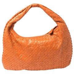 Bottega Veneta Orange Clementine Intrecciato Leather Limited Edition Veneta Hobo