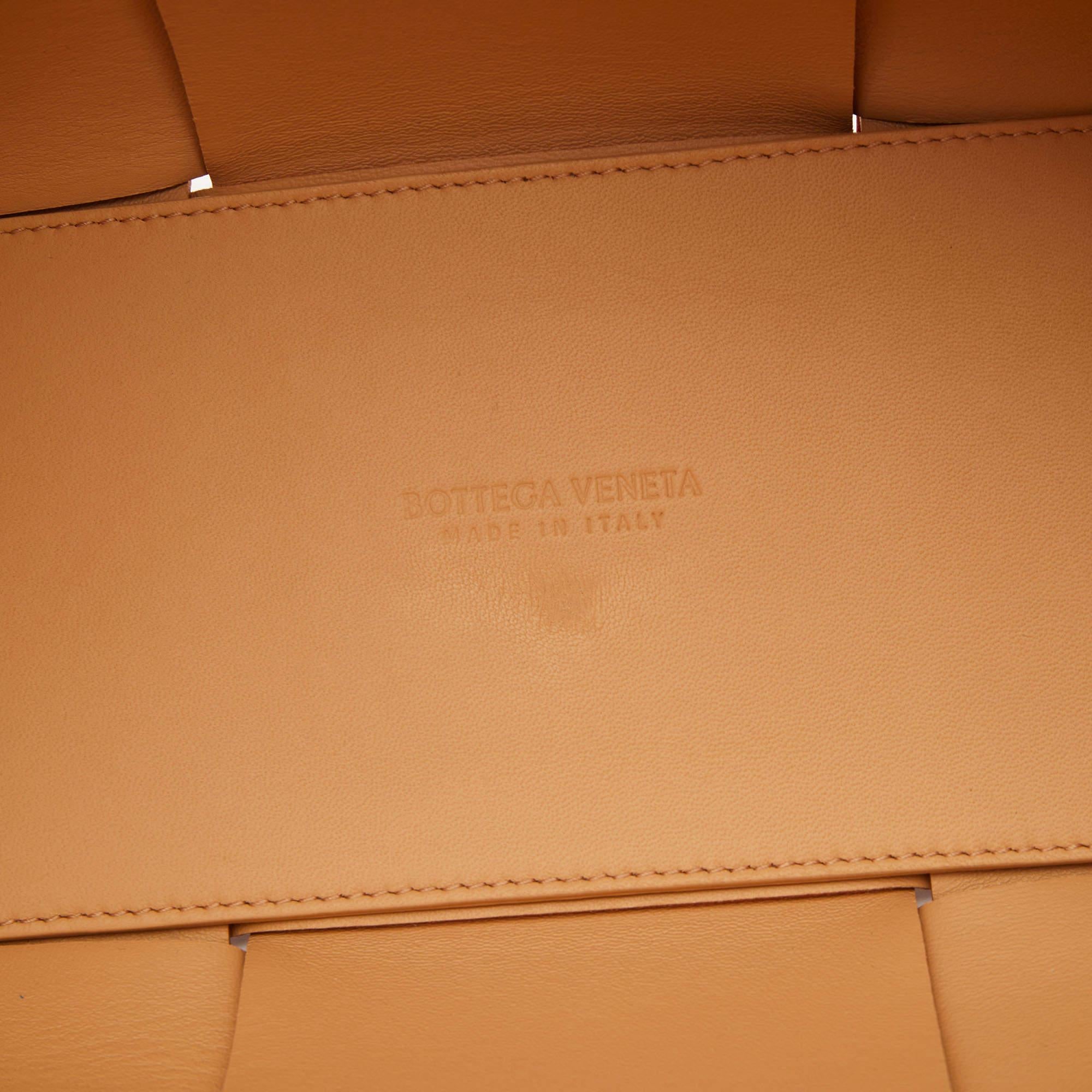 Bottega Veneta Orange Intrecciato Leather Arco Tote 5