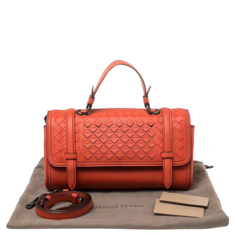 Bottega Veneta Orange Intrecciato Leather Crossbody bag 7