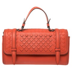 Bottega Veneta Orange Intrecciato Leather Crossbody bag